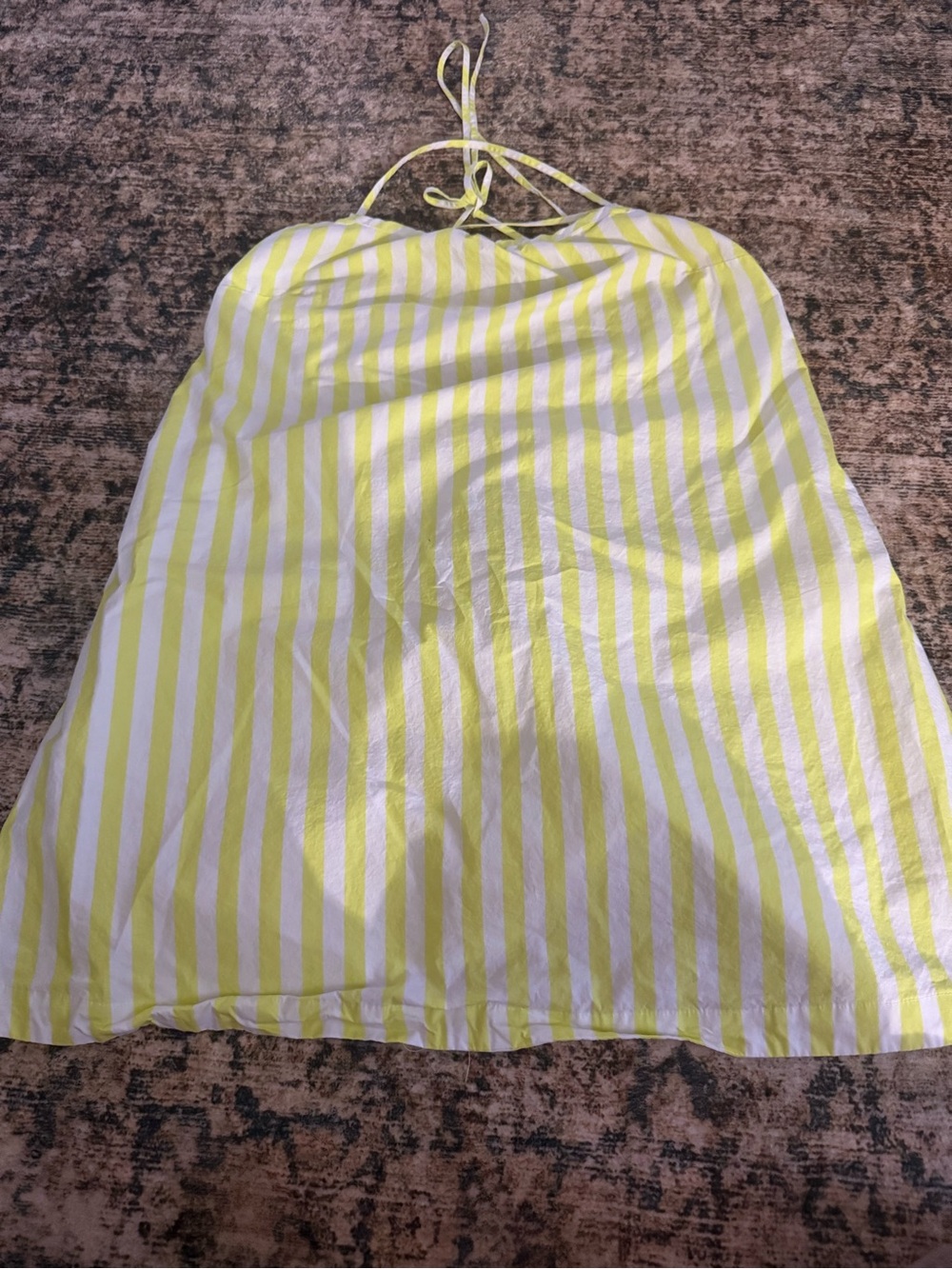 a new day Yellow & White Striped Halter Mini Dress